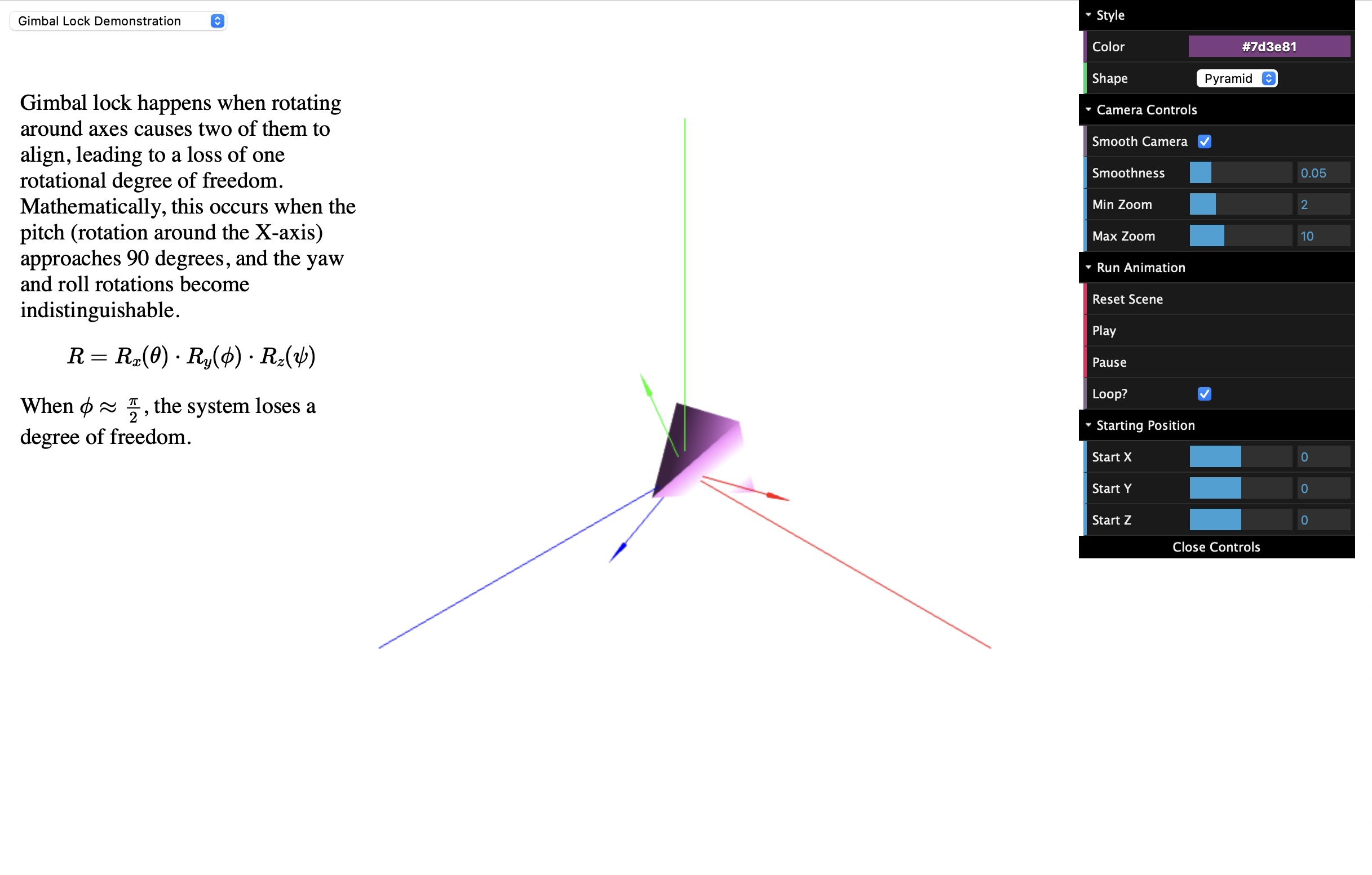 Quaternion rotation demo — CSCI 480